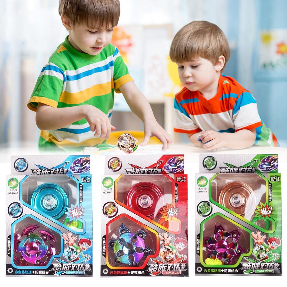 Electroplated Alloy Yo-yo Plus Fingertip Gyro Set Gift Toys