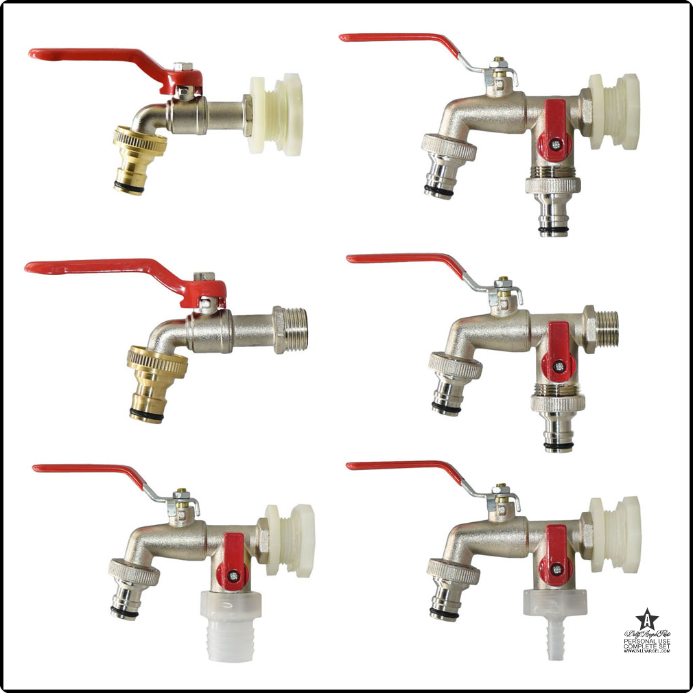 [9024] S60 Grob Gewinde IBC Tank Tap Connecter x 16mm 1/2'' 3/4'' Wasser Kupplung Adapter Garten Home Ersatz Ventil Fitting wasserhahn