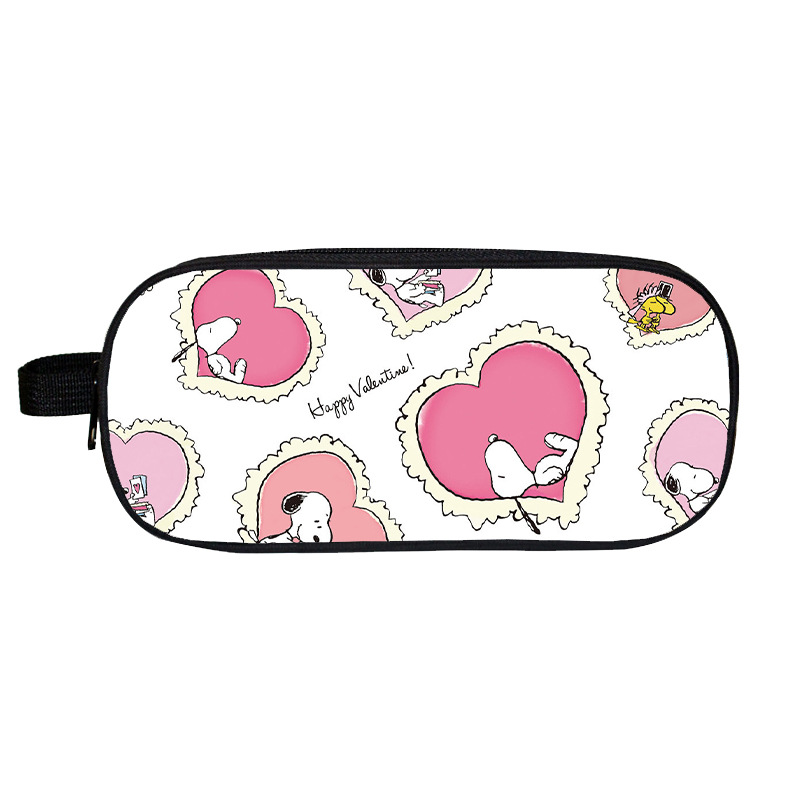 New Snoopy Creative High Beauty Childrens Pen Case Cartoon Cute Large Capacity Black Elementary School Stationery Box Bag Storage Bag Packing Organizer