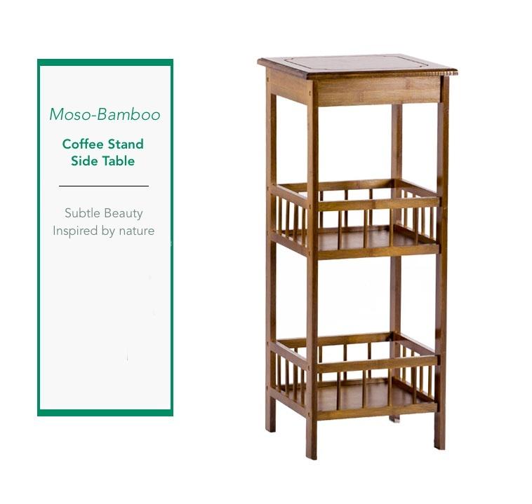 Coffee Stand Side Table - 3-Tier Dark Brown