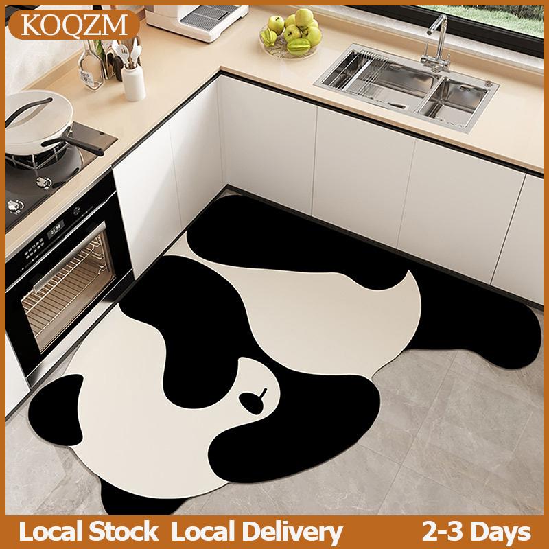 KOQZM L-hình dạng thấm sàn nhà bếp Mat Mat dài Diatomite nhà bếp Thảm mềm có thể giặt thảm màu rắn lối vào phòng tắm Thảm chùi chân