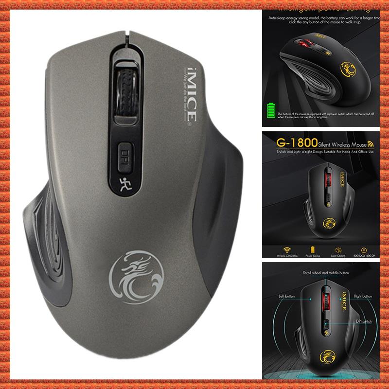 Y1IMice G1800 Computer Mouse, 2.4G Wireless Silent Optical Gaming Mouse for Pc, Laptop,