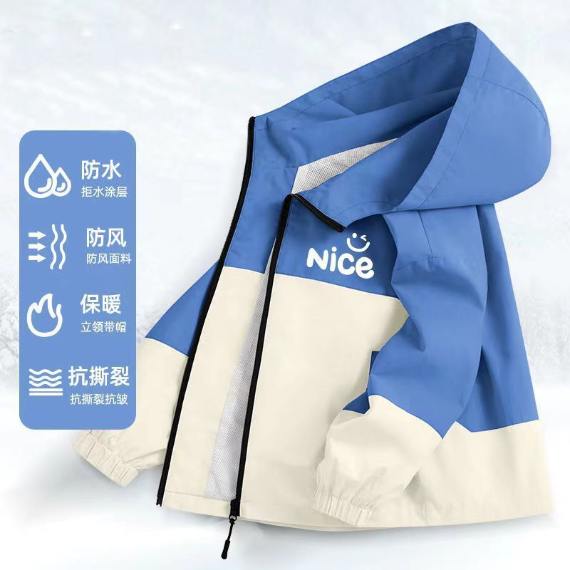 Áo khoác bé trai IQAngel áo khoác phong cách Hàn Quốc cho trẻ em áo gió thông thường chống Áo khoác 