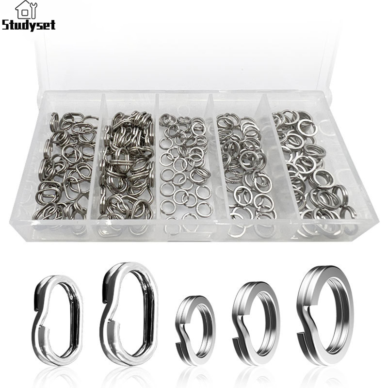 Studyset IN stock 200PCS Fishing Split Rings, Connection Fishing Rings Sets, Split Ring O Ring 5 Sizes Double Flat Wire Snap Ring Fishing Tool Accessories ราคา 152 บาท*ส่งฟรี