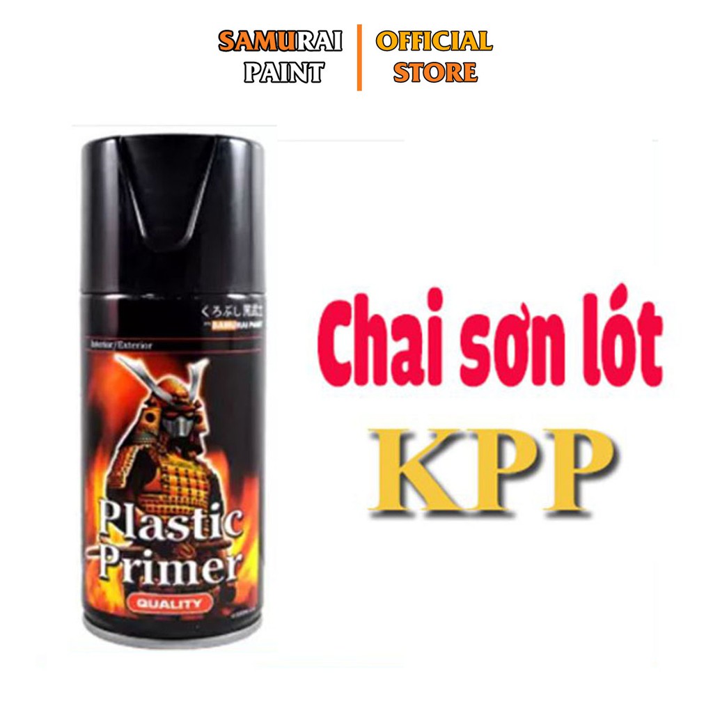 Chai xịt sơn samurai kpp chính hãng - sơn lót nhựa nhám đen