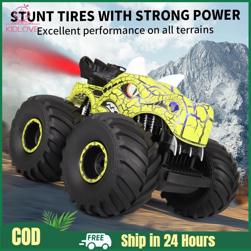 Remote Control Car For Kids Dinosaur Spray Toy 2.4G 6CH Off-road Vehicle With Lights Sound Car Toy Model Gifts For Boys Girls ราคา 619 บาท*ส่งฟรี