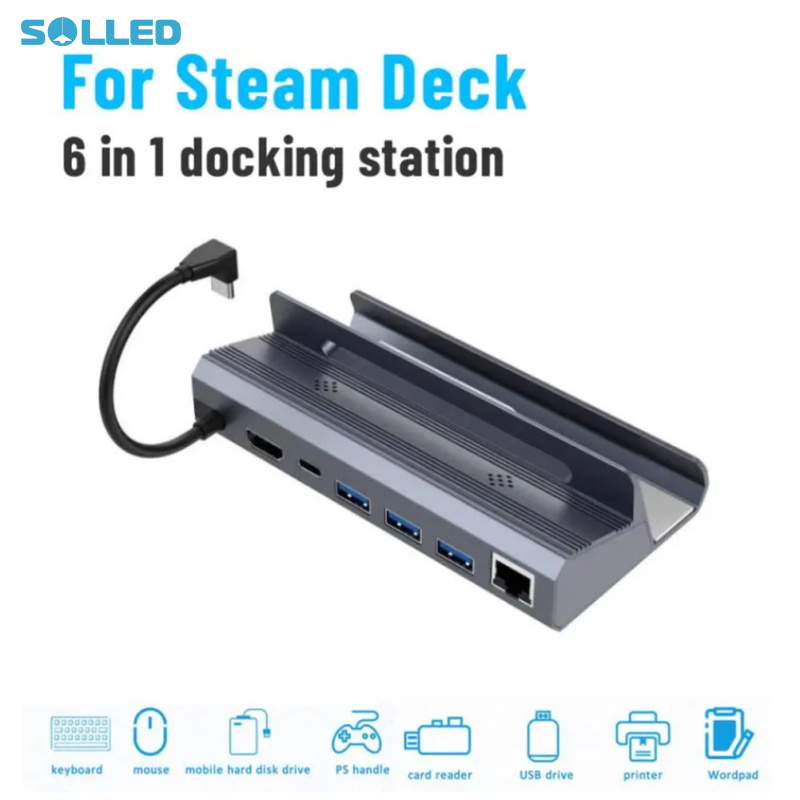Docking Station Game Console Docking Stand HD 4K 60Hz USB 3.0 USB C Controller Stand Compatible For Steam Deck Controller ราคา 465 บาท*ส่งฟรี