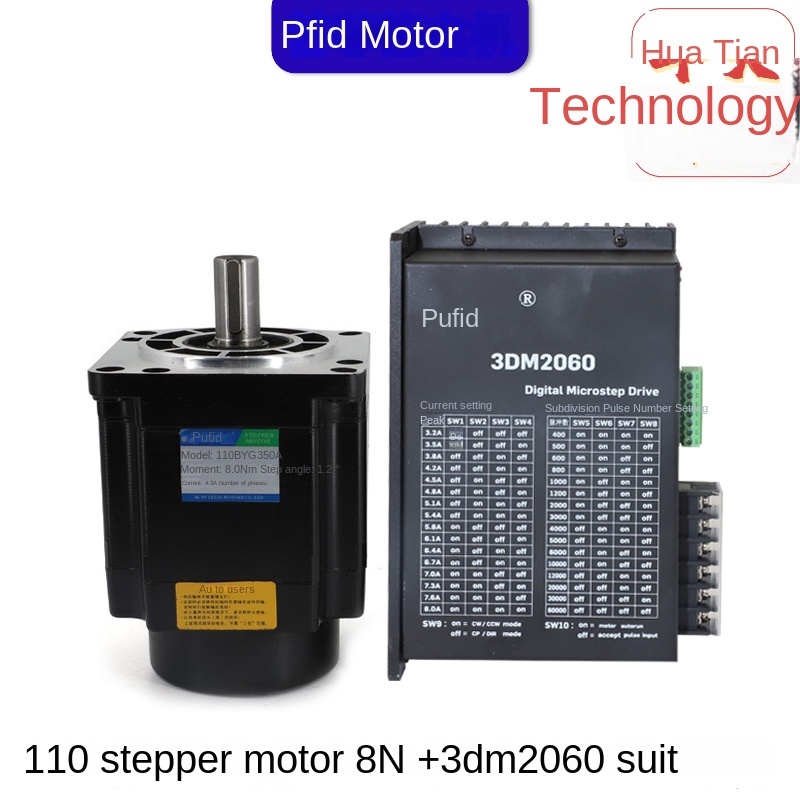 Bộ Động Cơ Bước 3 Pha 110 8N Driver 3TM2060 tùy chọn: 110BYG350D 20N.m + Driver 3DM2283 Prfid - 220V, DSP Chip, 8-20N.m Cho CNC, Tự Động Hóa