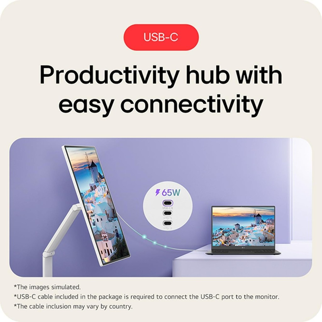 LG Monitor 32U889SA-W 31.5-inch 4K UHD IPS Smart Monitor Swing with Touchscreen, Rolling Stand · v2
