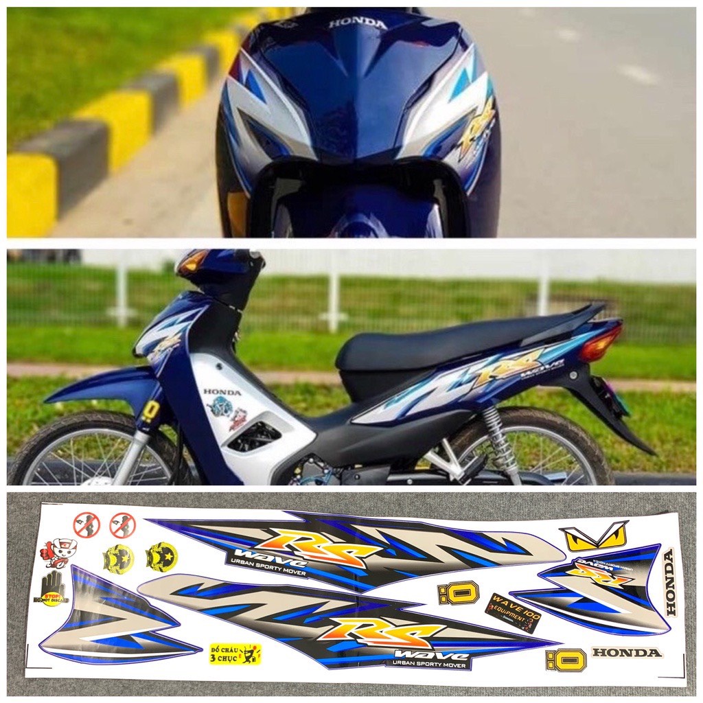 Tem Rời Wave A, RS 50cc-100cc 110cc Xanh Xám-Ảnh Thật [ Loại 1 ]