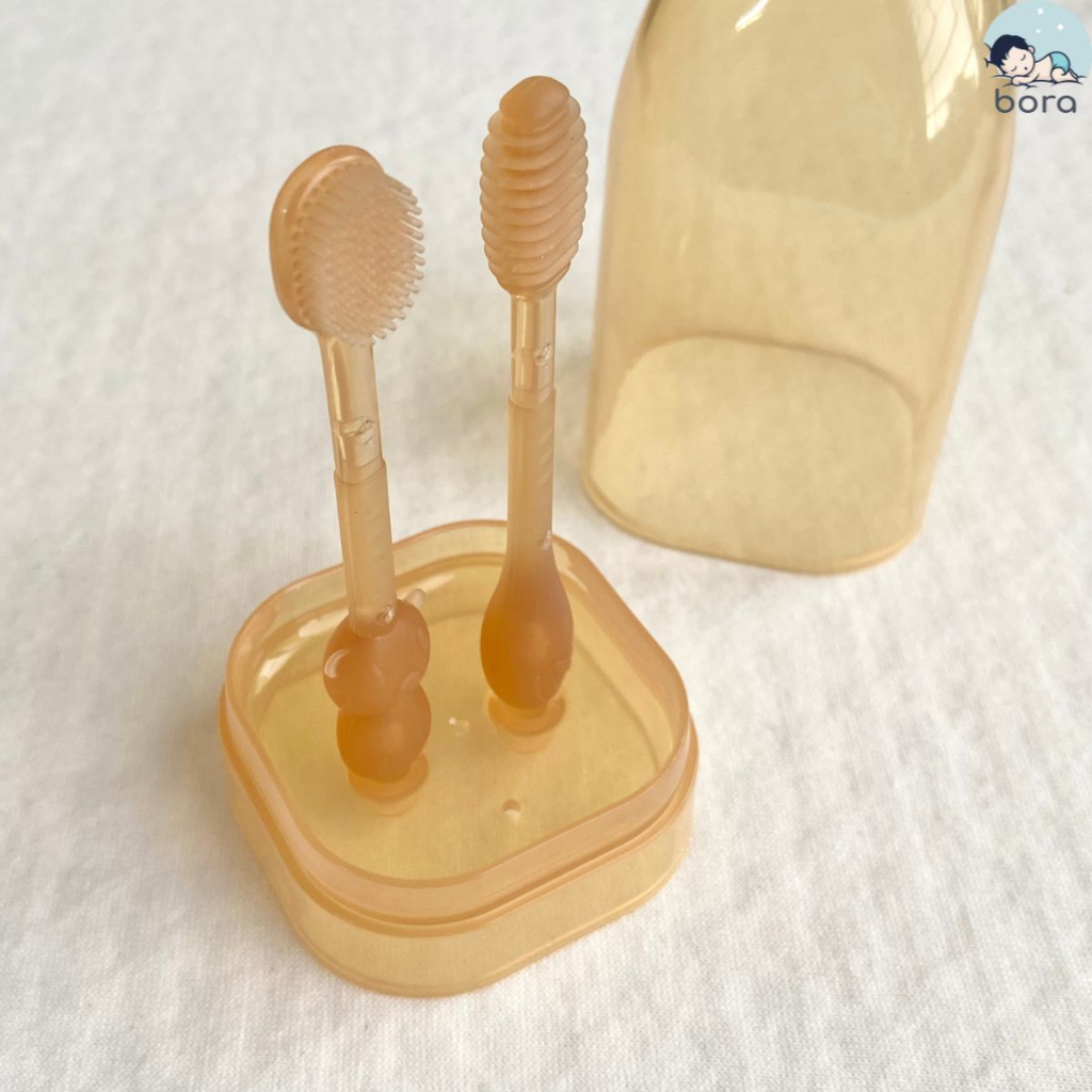 Set rơ lưỡi và bàn chải đánh răng silicon cho bé từ 0 - 18 tháng