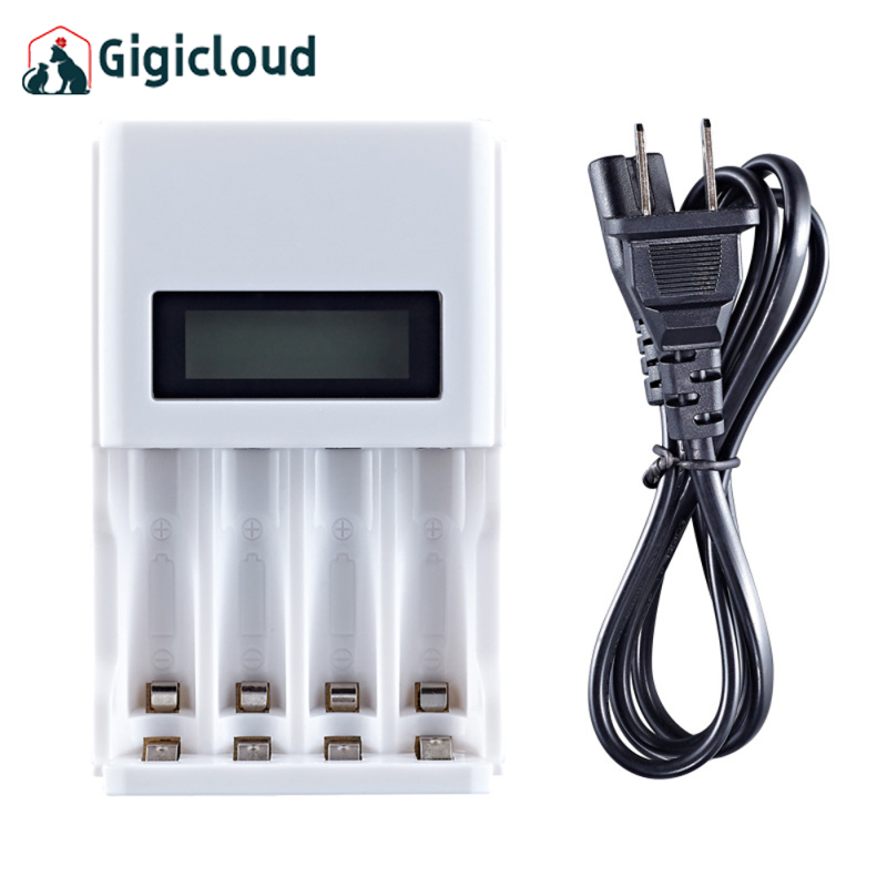 Gigicloud 4-slot Charger With Lcd Display 1.2v 4 Batteries Independent