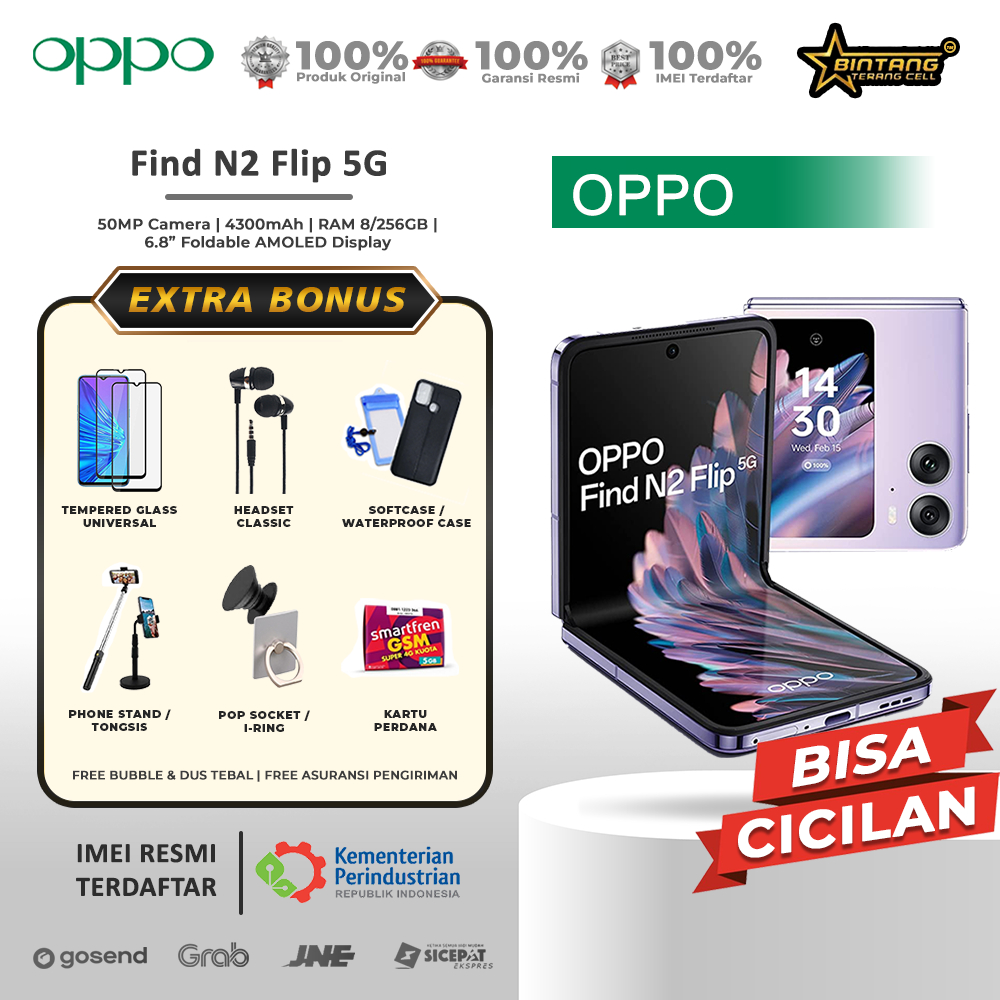 Oppo Find N2 Flip Ram 8/256Gb Official Guarantee Harga  14,898,000 Ringgit*Penghantaran Percuma