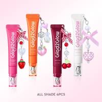 [NEW Colors!]Glad2Glow 3-in-1 Lip Serum 7g with VC+VE to Color Brighten Hydrate Tinted Lip Care Lightweight Non-Sticky Tint Free Cute Charm Included Lipgloss 7 Shades for choose