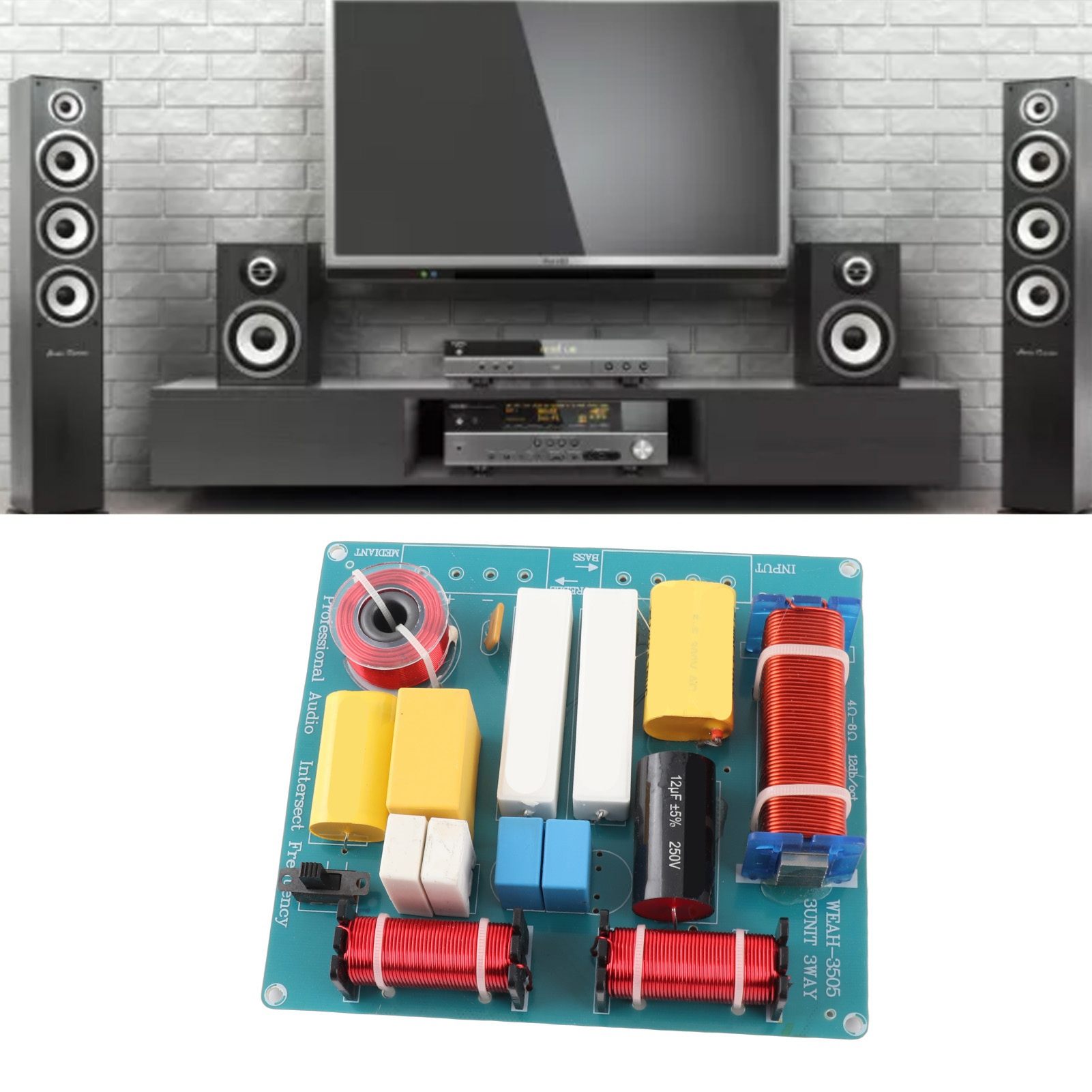 Bộ lọc chéo Bộ chia tần số âm thanh cho loa sân khấu KTV DIY Loa sân khấu chuyên nghiệp Bộ phân tần và công cụ nâng cấp DIY