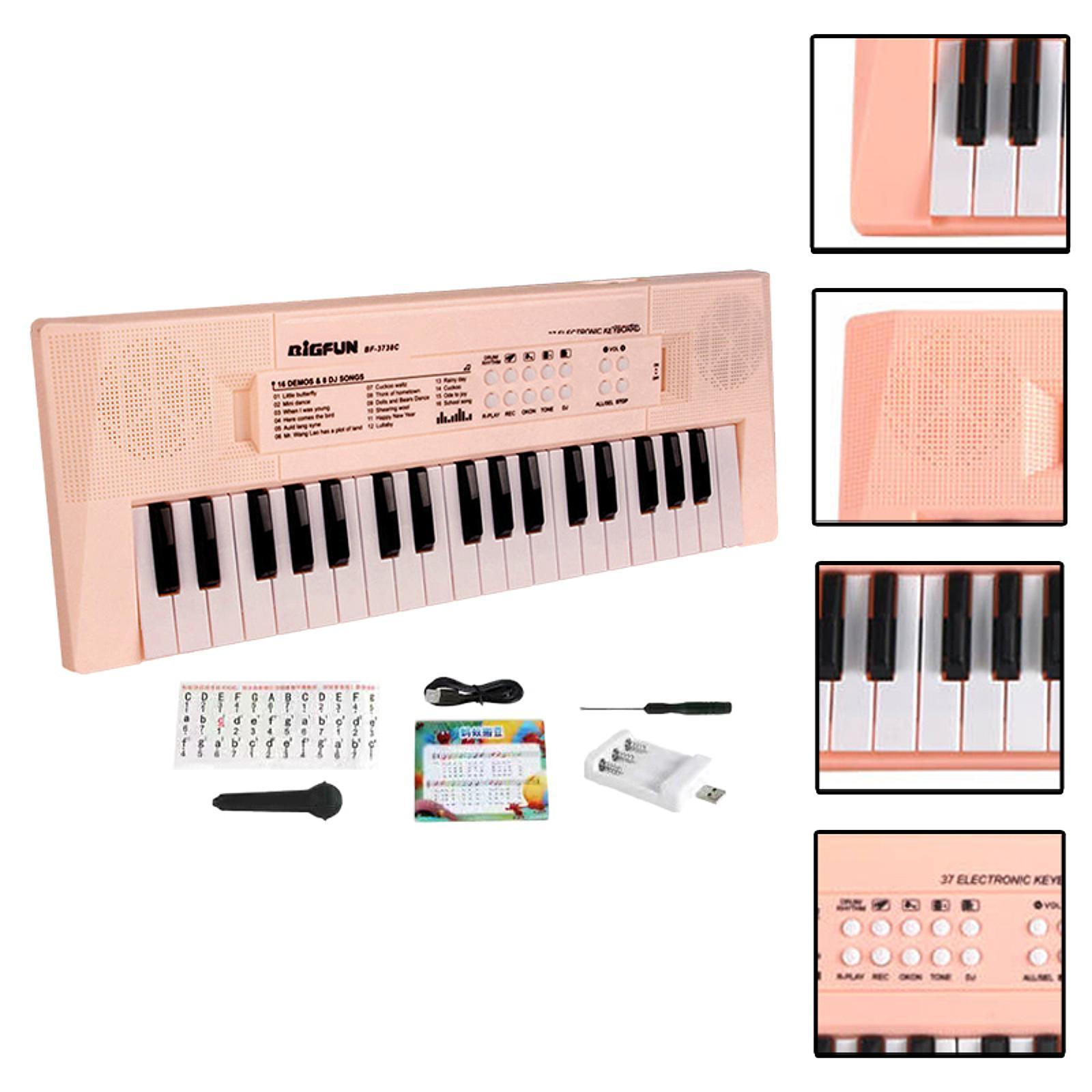 BNMUSIC 37 Keys Electronic Piano Keyboard Music Instrument Holiday Gifts Educational Musical Toy for Children Age 3+ Boys and Girls