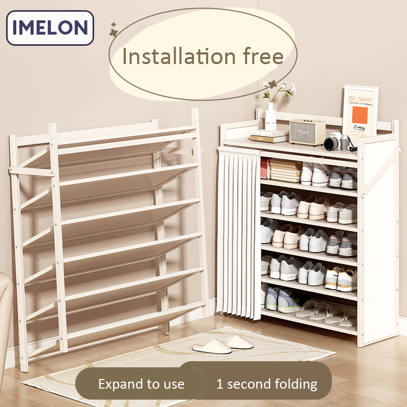 IMELON quả tặng miễn phí TOÀN CỬA HÀNG kệ để giày dép tủ đựng giày Giá để giày có thể gập lại, tủ giày không cần lắp đặt, nhà cho thuê giá giày lối vào đơn giản, tủ lưu trữ chống bụi tiết kiệm không gian nhiều tầng