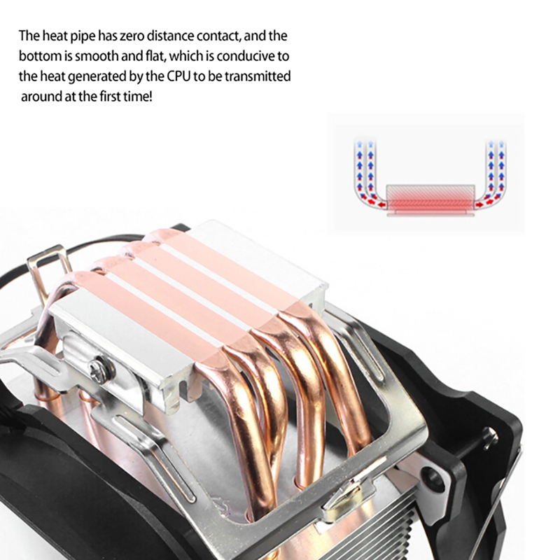 12cm CPU Cooler 4 Copper Tube Silent No Lamp LGA 2011 Desktop Board Air-Cooled I3I5 CPU Cooler for /AMD
