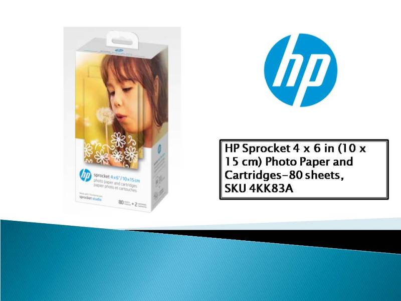 HP 4KK83A Sprocket studio 4 x 6 / 10 x 15 cm Photo Paper and Cartridges 80 sheets Singapore