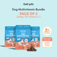 Floof Pets 8 in 1 Dog Multivitamin Supplements Bundle of 3 (300g) | Dog probiotics Dog Vitamins for Immune System Dog Health Supplements Appetite Booster for Dogs and more: Dog Food for Enhanced Dog Care & Immunity Support Coatshine Antioxidants