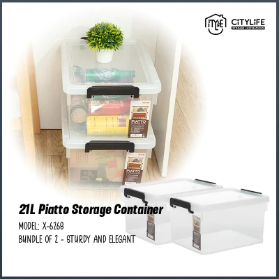(Bundle of 2) - Citylife 21L Piatto Series - Storage Container (S) X-6268