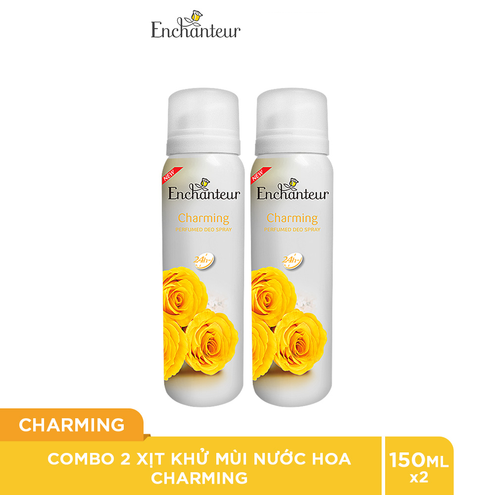 Combo 2 Xịt khử mùi nước hoa Enchanteur Charming 150ml/Chai