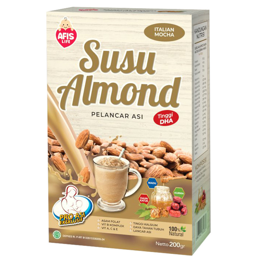 Afis Life Almond Pelancar Asi serbuk minuman