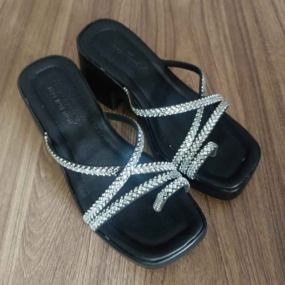Dép nữ cao gót - đế PU cao 6 phân - quai xoàn chéo - ( MS.13) DéP Shoes GiàY Jean - 9