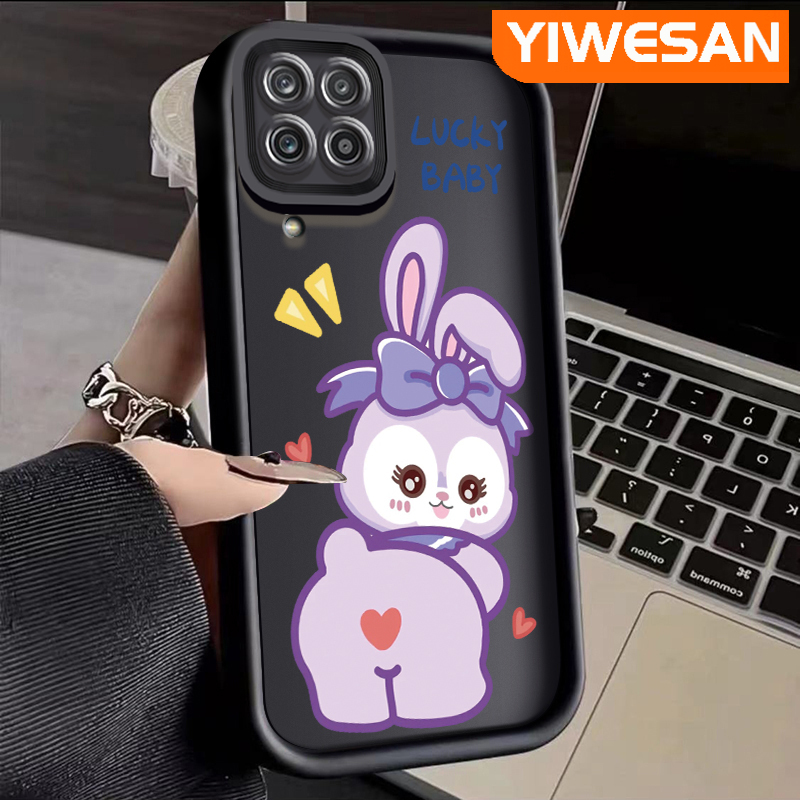 Ốp lưng Yiwesan cho Samsung Galaxy A12 4G A12 5G M12 F12 Ốp lưng hoạt hình gấu dâu tây dễ thương thỏ