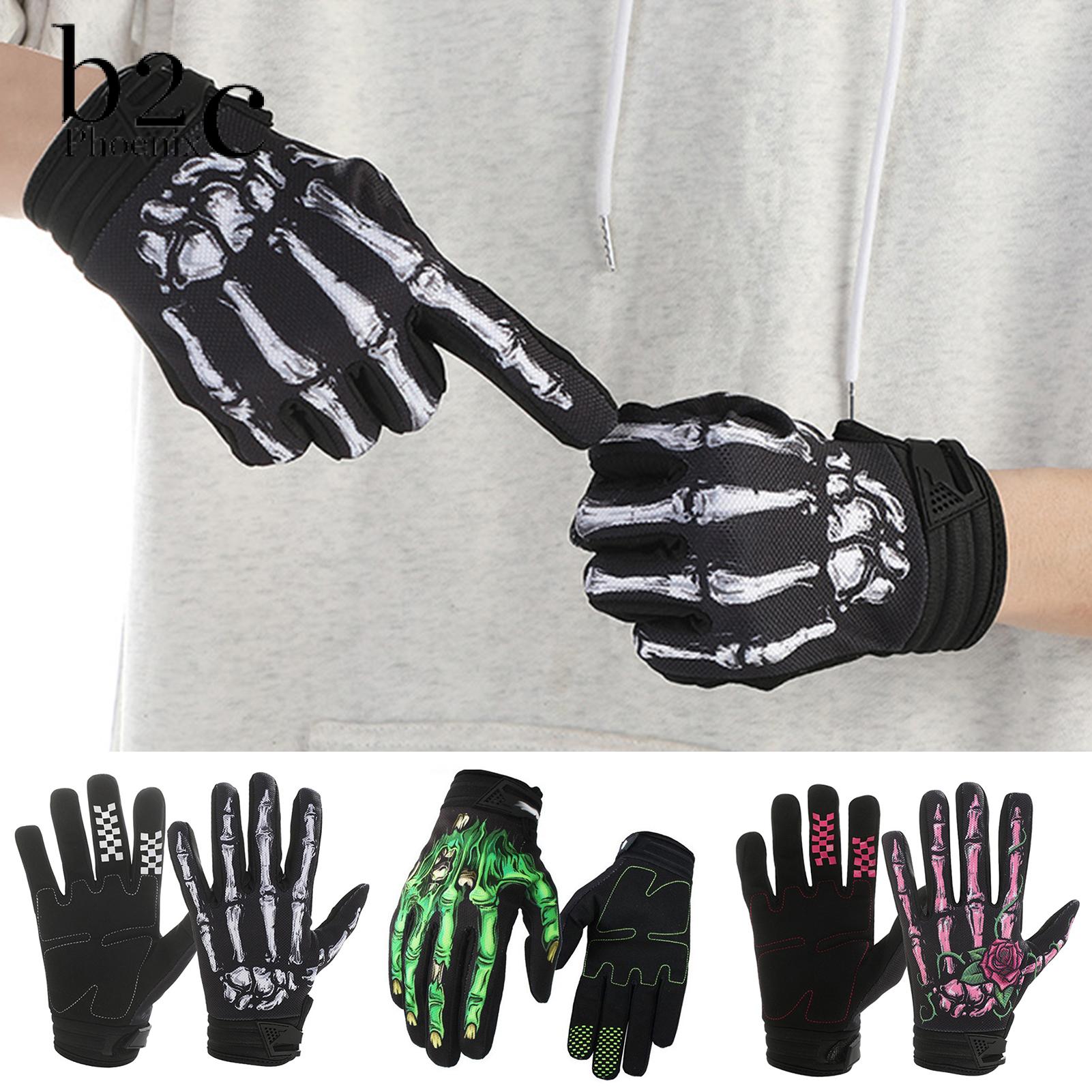 Phoenix B2C Men Reinforced Riding Gloves Cycling Gloves Men Tear-resistant Skeleton Pattern Touchscreen Motorcycle Riding Gloves for Men Women Anti-slip Breathable Outdoor Cycling Gloves Favorite ราคา 292 บาท*ส่งฟรี