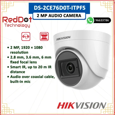 HIKVISION DS-2CE76D0T-ITPFS 2 MP Audio Camera #Reddot Technology#