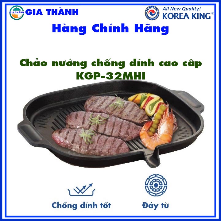 Chảo Nướng Bếp từ chống dính Cao cấp từ KoreaKing Hàn Quốc - Bền, đẹp an toàn, sử dụng được các loại bếp