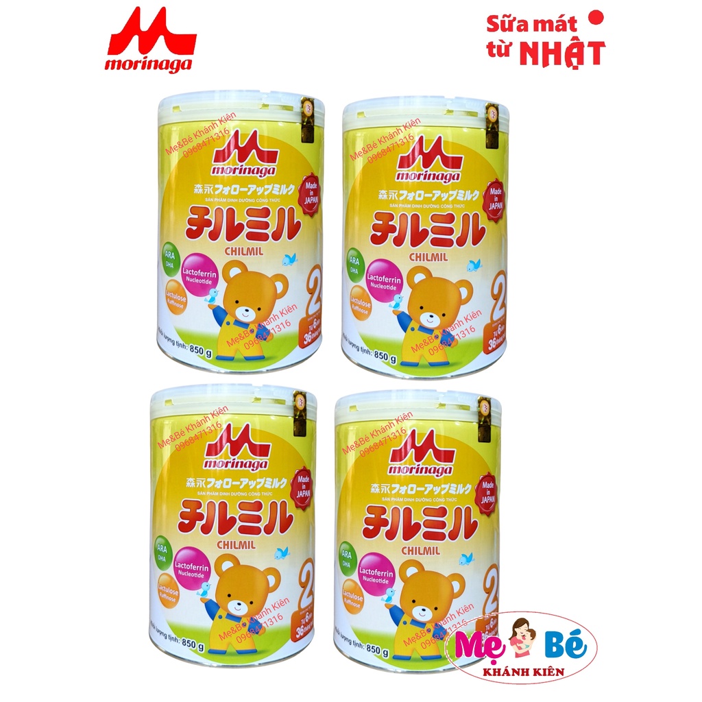 Combo 4 hộp sữa morinaga số 2 850g mẫu mới