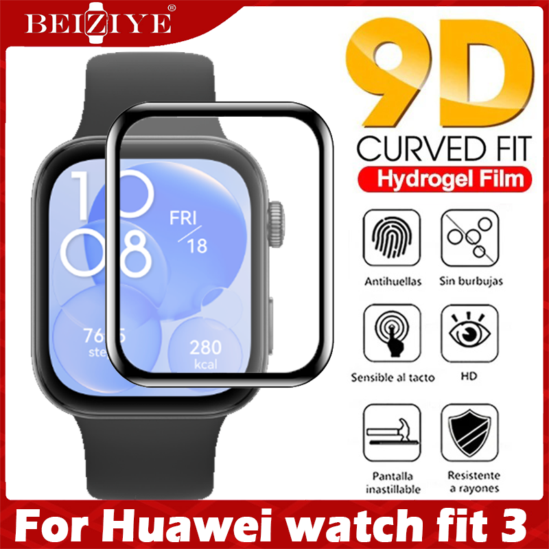 9D Kính Cường Lực Dây Cho Đồng Hồ Huawei Watch Fit 3 Tấm Bảo Vệ Màn Hình Trong Cho Đồng Hồ Huawei Watch Fit3 Đồng Hồ Thông Minh Màng Bảo Vệ