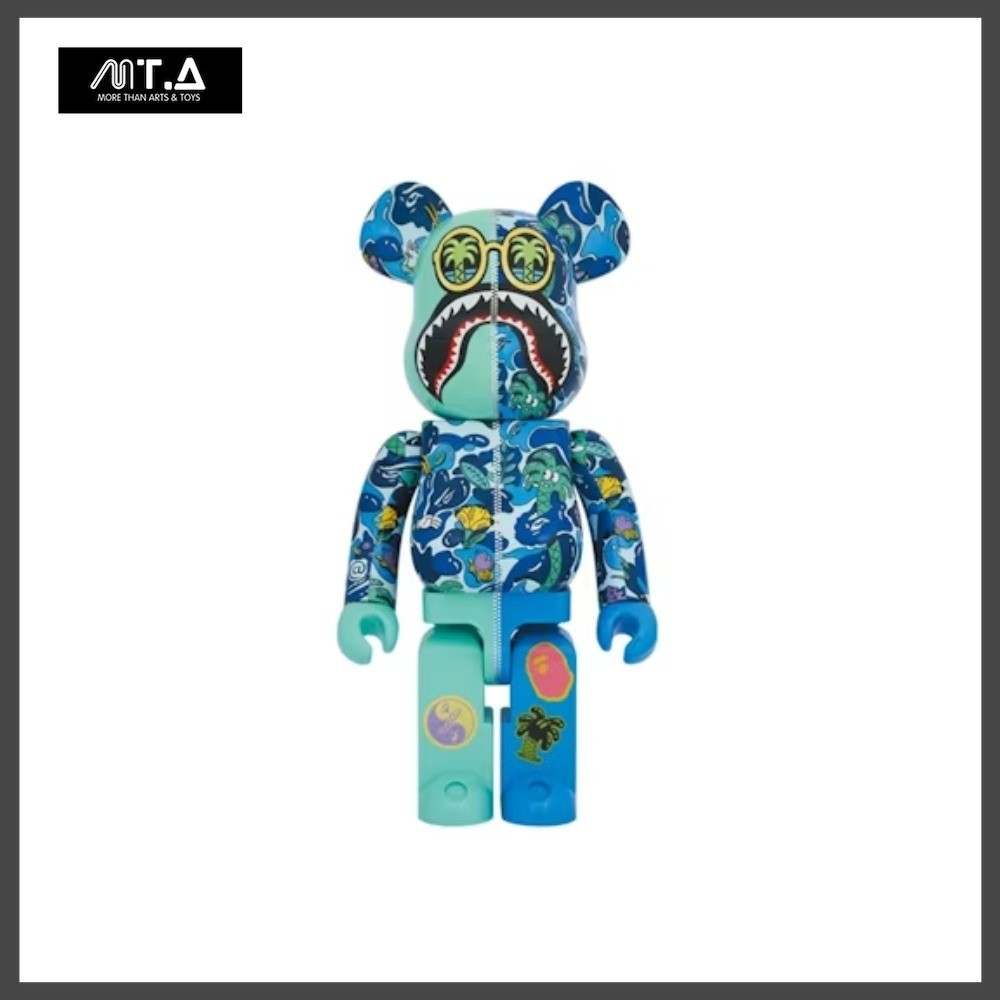 พร้อมส่ง🇹🇭 MTA. BAPE X STEVEN HARRINGTON SHARK Bearbrick BLUE 1000% ราคา 23,401 บาท*ส่งฟรี