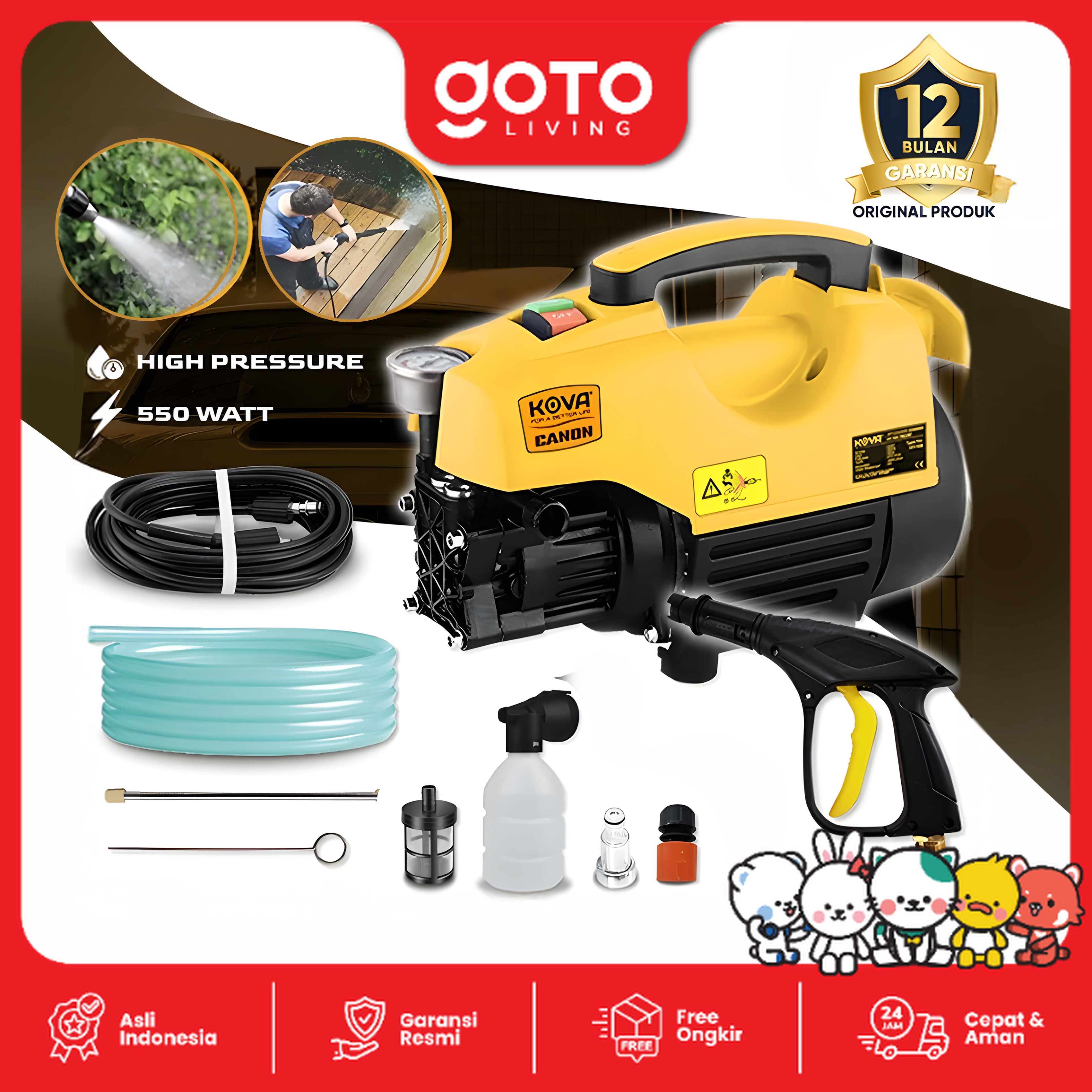 Kova Canon Jet Cleaner High Pressure Alat Steam Mesin Cuci Mobil Motor Harga 799,900 rupiah*Gratis Ongkir