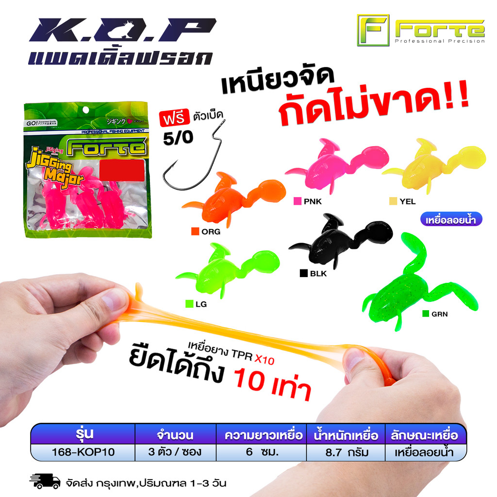 [Forte] KOP10 กบยางแพดเดิล ลอยน้ำ เหนียว10เท่า ยางกัดไม่ขาด ราคา 49 บาท*ส่งฟรี