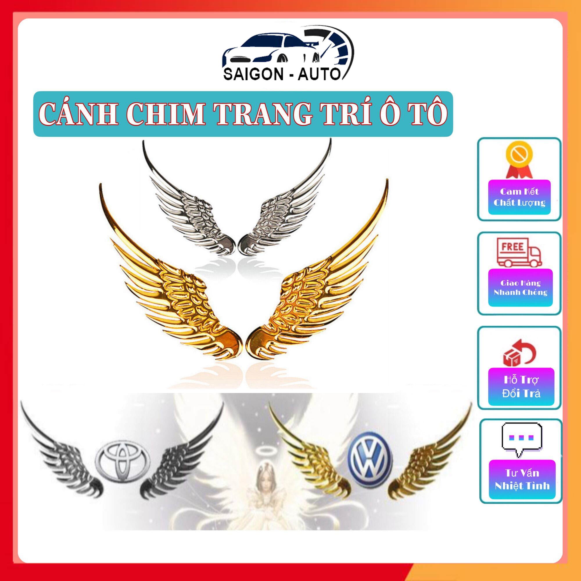 Logo cánh chim đại bàng logo dán xe ô tô hình cánh chim logo tạo điểm nhấn cho xe hơi