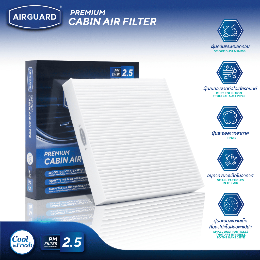 HONDA CRV (G5) 2017-2022 กรองแอร์รถยนต์ AIRGUARD [PM2.5] ราคา 189 บาท*ส่งฟรี