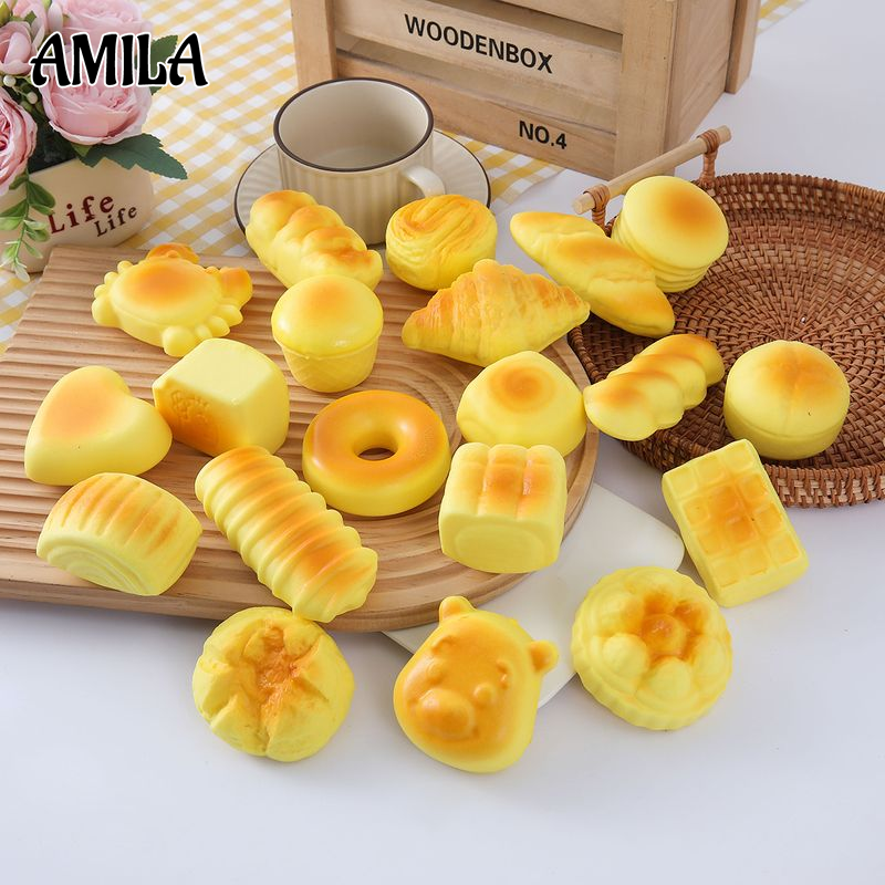 AMILA Soft Squishy Bread Toy Simulation Bakery Stress Relief Fun for Kids and Adults ราคา 25 บาท*ส่งฟรี