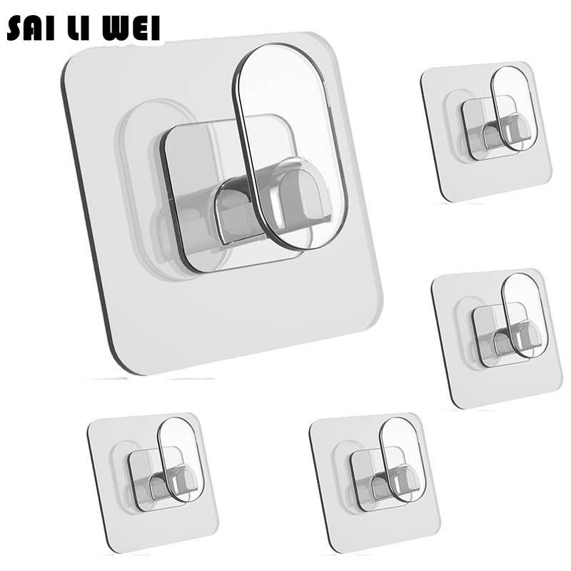 SAI LI WEI 1 Self-precontained CLEAR adhesive Key door Hook Cook อุปกรณ์ห้องน้ำ ราคา 9 บาท*ส่งฟรี