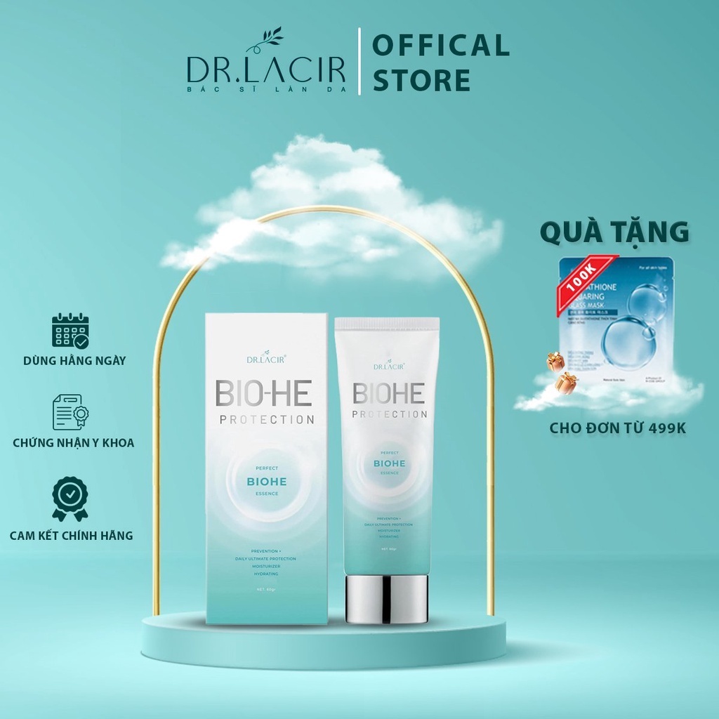 Kem chống nắng trắng da sinh học Dr. Lacir Bio-he bảo vệ da khỏi tia HEV 60ml