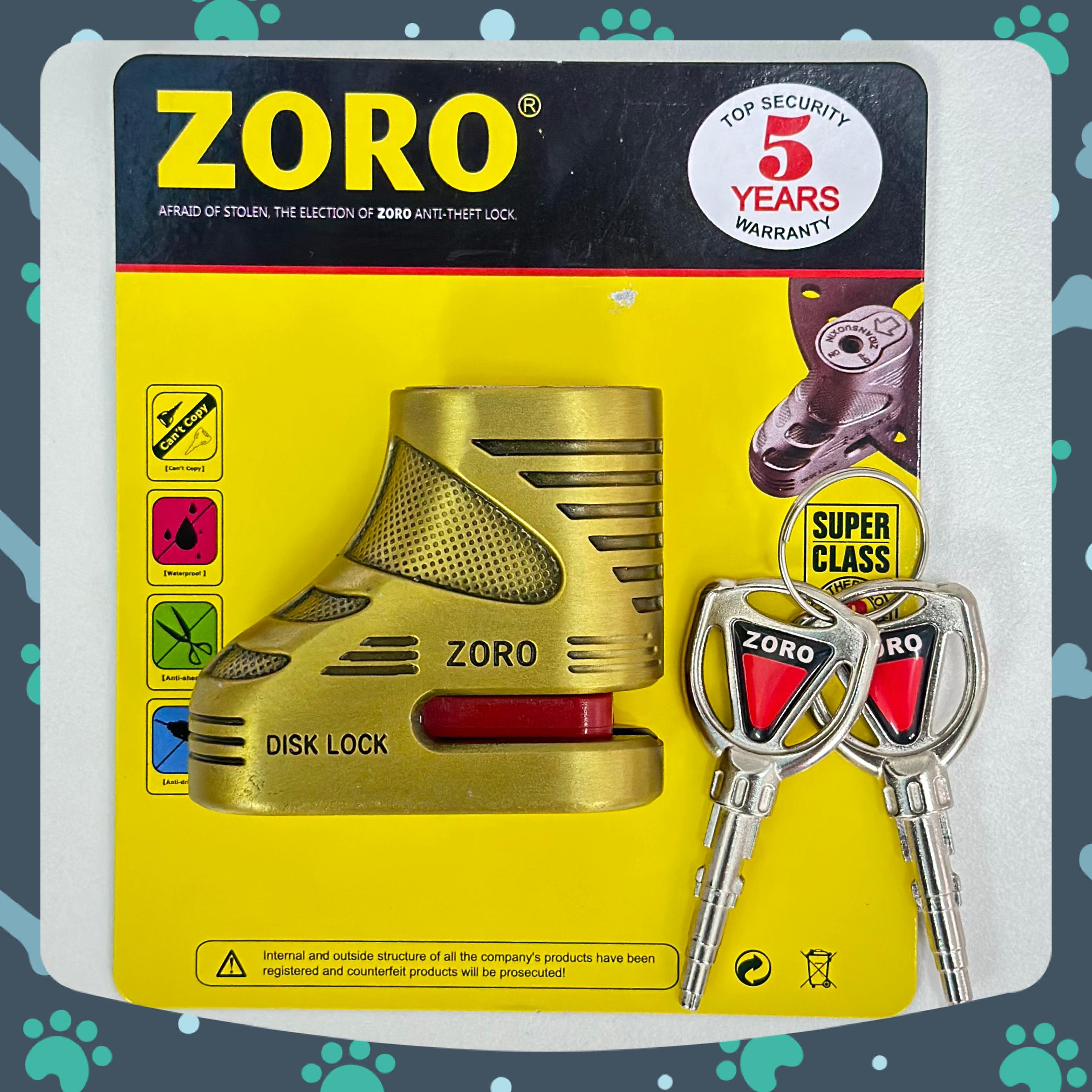 Ổ khoá đĩa xe máy chống trộm ZORO cao cấp, thép chống gỉ,khóa phanh đĩa,khóa an toàn