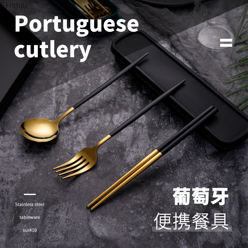 Stainless steel tableware, Portuguese spoon fork chopsticks