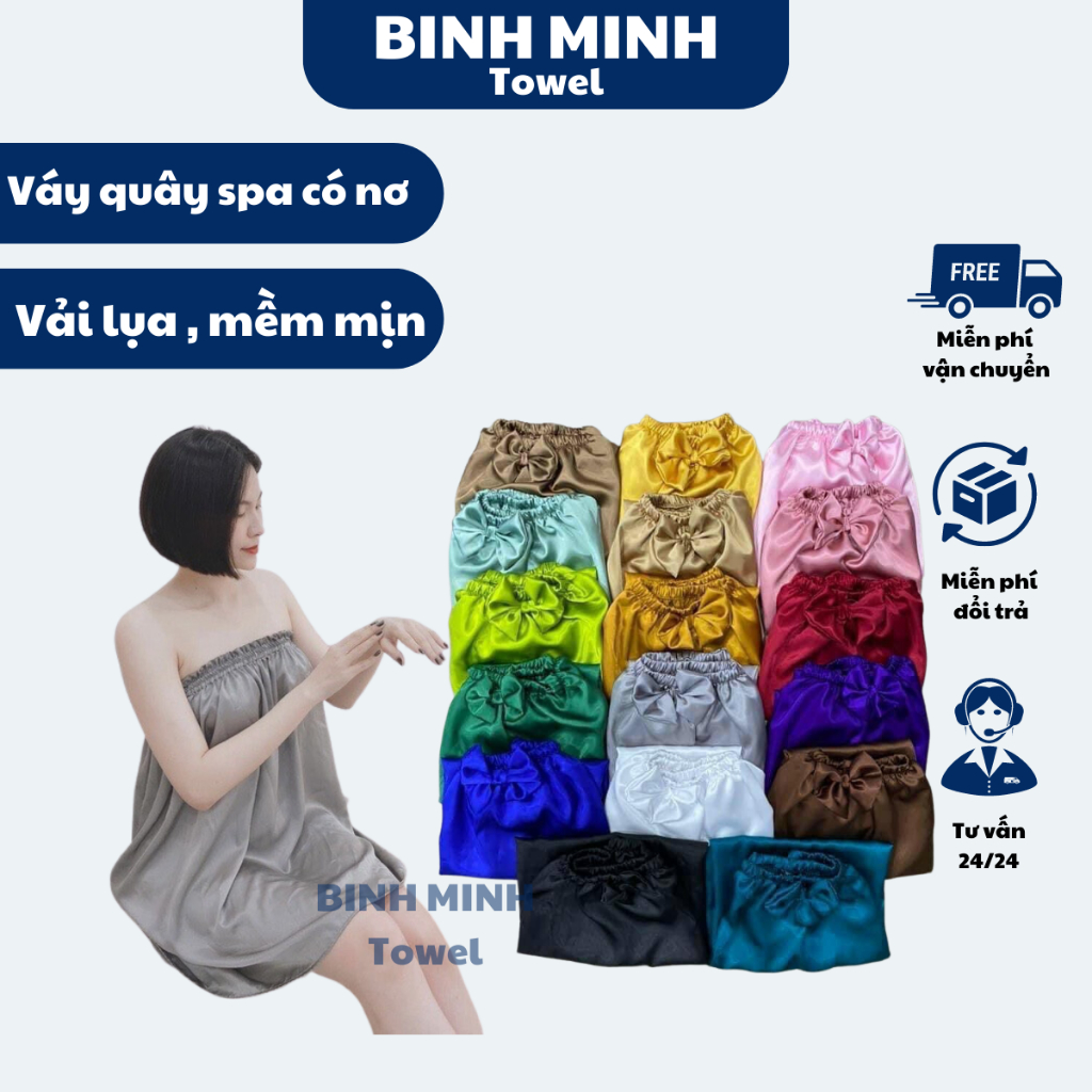 Xả cực rẻ váy quây spa lụa loại đẹp dùng cho spa