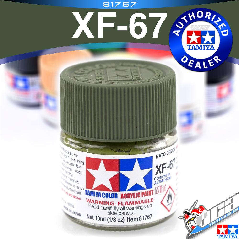🌈 TAMIYA 81767 XF-67 NATO GREEN ACRYLIC MINI 10ML PLASTIC MODEL HOBBY ACTION FIGURE TOY PAINT VCA GUNDAM SINGAPORE