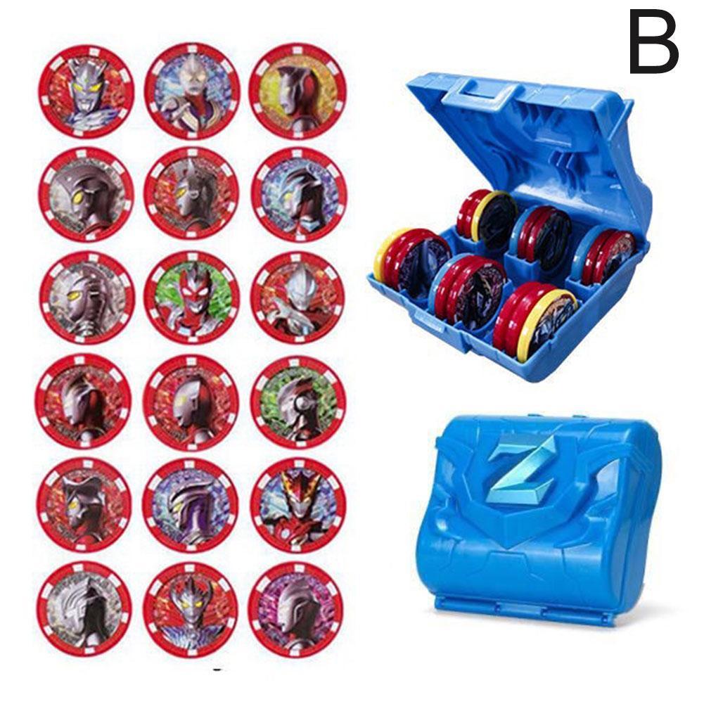 Blue Ultraman Zeta Transformer Storage Box Medal Zero Z Toys Sublimator C8R2 ChildrenS
