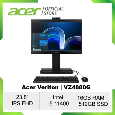 [Pre-Order]Acer Veriton VZ4880G All-In-One Ergonomic Business Desktop with Intel Core I5-11400 - Windows 10 Professional