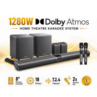 SonicGear 7.2.4ch StudioBar 9000 Soundbar with Dolby Atmos | 1280w | Home Theater | Wireless Subwoofer