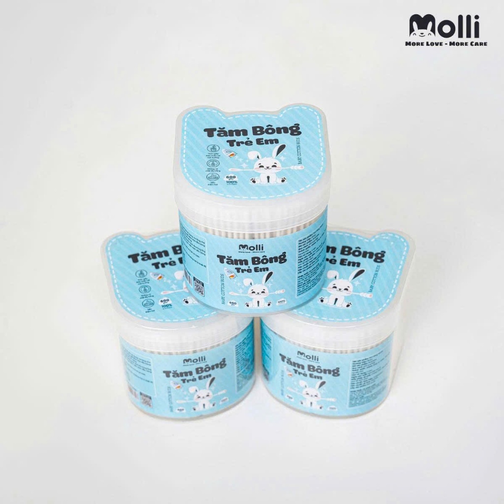 Tăm bông 600pcs cho bé 2 đầu tiện lợi .